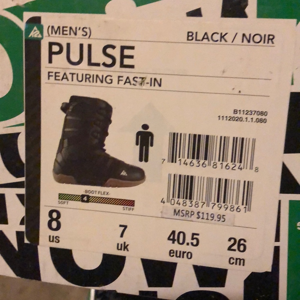 Brand new K2 snowboarding boots. Size 8